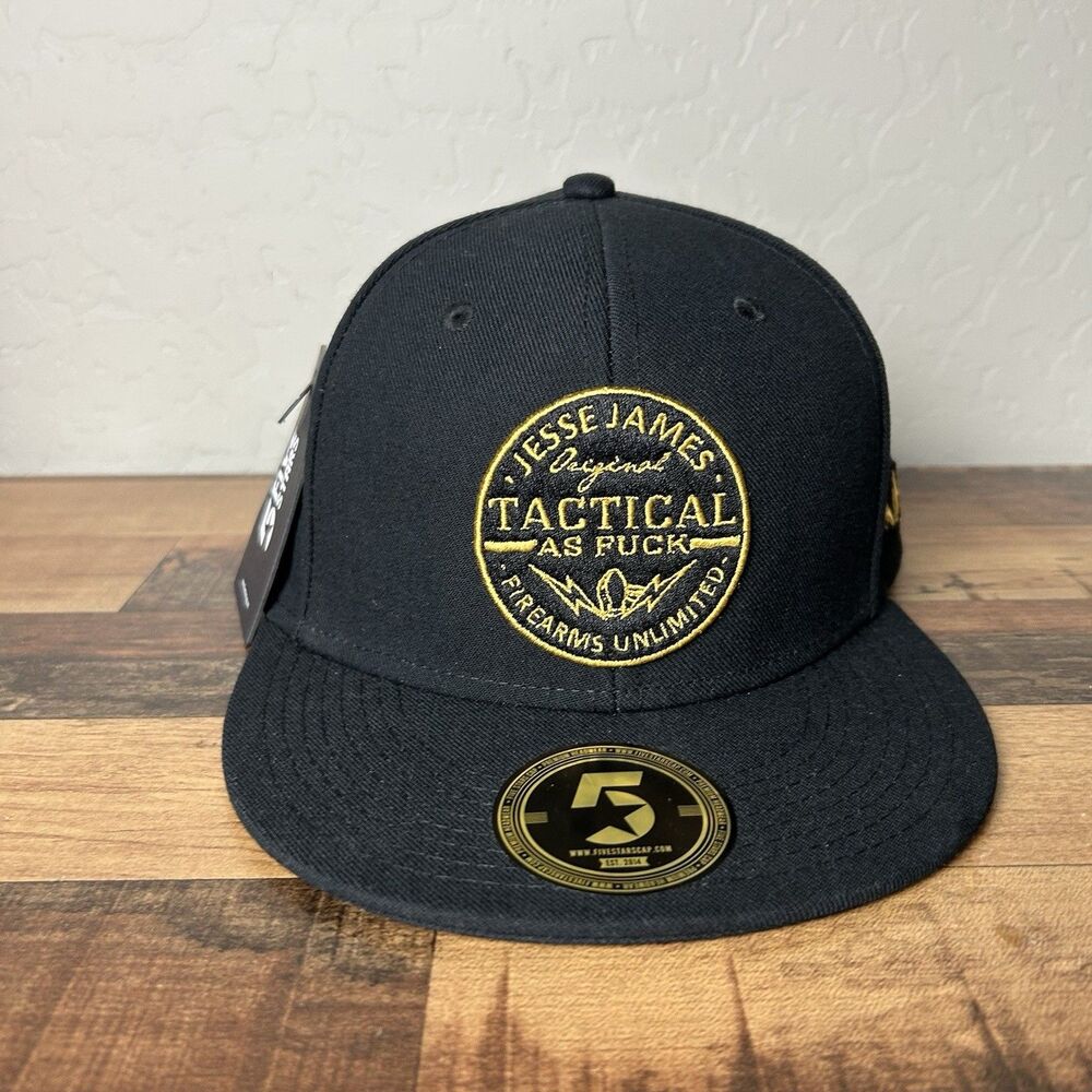 Jesse James Firearms Unlimited Tactical AF Black Gold Snapback Hat Cap Snap Back